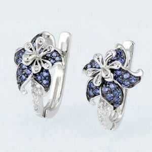 NEW 925 sterling silver diamond earrings
